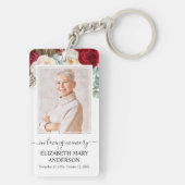 Memorial foto in liefdevolle herinnering rood wit  sleutelhanger (achterkant)