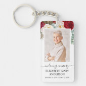 Memorial foto in liefdevolle herinnering rood wit  sleutelhanger (Voorkant)