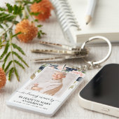 Memorial foto in liefdevolle herinnering roze mari sleutelhanger (Voorkant Rechts)