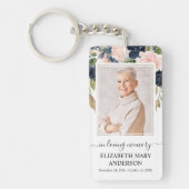 Memorial foto in liefdevolle herinnering roze mari sleutelhanger (Voorkant)
