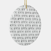 Memorial FOTO INITIALEN Pattern Modern Keepsake Keramisch Ornament (Rechts)