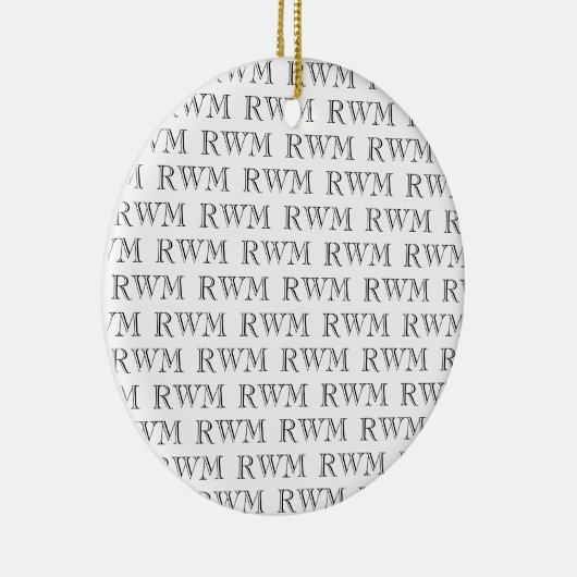 Memorial FOTO INITIALEN Pattern Modern Keepsake Keramisch Ornament (Rechts)