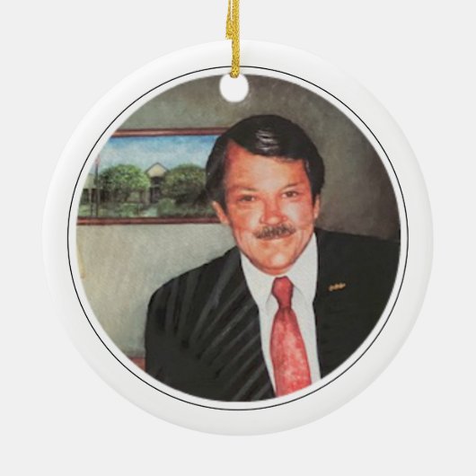 Memorial FOTO INITIALEN Pattern Modern Keepsake Keramisch Ornament (Achterkant)