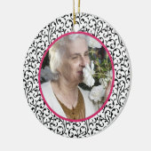 Memorial Foto Kerst Ornament Chic Bloemen Roze (Links)