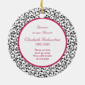 Memorial Foto Kerst Ornament Chic Bloemen Roze (Achterkant)