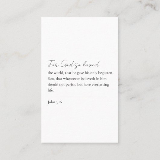 Memorial foto minimale aandenken visitekaartje (Achterkant)