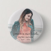 Memorial Foto Modern Stylish Funeral Favor Ronde Button 5,7 Cm (Voorkant)