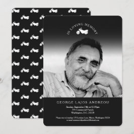 Memorial foto motorfiets begrafenisuitnodigingen kaart