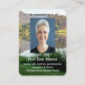 Memorial Foto Natuur Golf Course Pond Lake Visitekaartje (Achterkant)