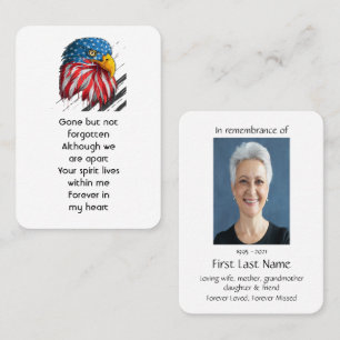 Memorial Foto Prayer Bald Eagle Visitekaartje