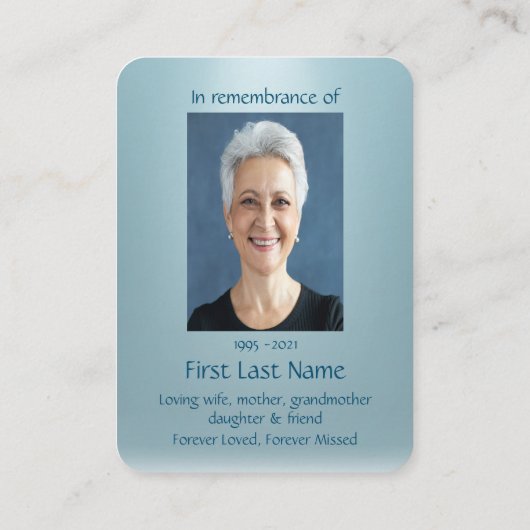 Memorial Foto Prayer Barn Owl Bird Natuur Visitekaartje (Achterkant)