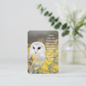 Memorial Foto Prayer Barn Owl Bird Natuur Visitekaartje (Staand voorkant)