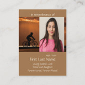 Memorial Foto Prayer Biking Cycling Bike Business Visitekaartje (Achterkant)