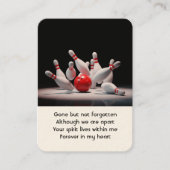 Memorial Foto Prayer Bowling Bowler Visitekaartje (Voorkant)