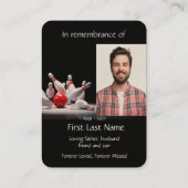 Memorial Foto Prayer Bowling Bowler Visitekaartje (Achterkant)
