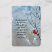 Memorial Foto Prayer Cardinaal Red Bird Visitekaartje (Voorkant)