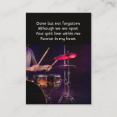Memorial Foto Prayer Drummer Drums Band Visitekaartje (Voorkant)
