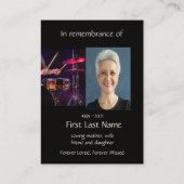 Memorial Foto Prayer Drummer Drums Band Visitekaartje (Achterkant)