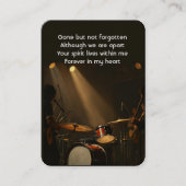 Memorial Foto Prayer Drummer Drums Band Visitekaartje (Voorkant)