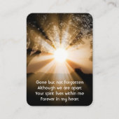 Memorial Foto Prayer Forest Trail Sunlight Beams Visitekaartje (Voorkant)