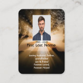 Memorial Foto Prayer Forest Trail Sunlight Beams Visitekaartje (Achterkant)