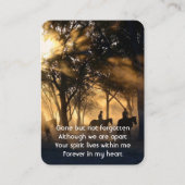 Memorial Foto Prayer Forest Trail Walk Horses Visitekaartje (Voorkant)