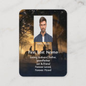 Memorial Foto Prayer Forest Trail Walk Horses Visitekaartje (Achterkant)