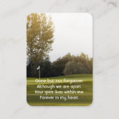 Memorial Foto Prayer Golfer Golf Course Golfing B Visitekaartje (Voorkant)