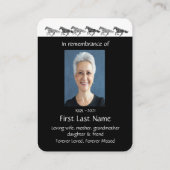 Memorial Foto Prayer Graphic Art Horses Keepomwill Visitekaartje (Achterkant)