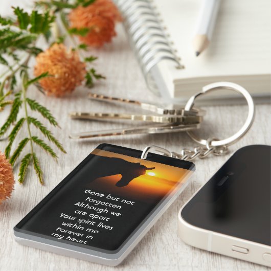 Memorial Foto Prayer Horse Silhouette Sleutelhanger (Voorkant Rechts)