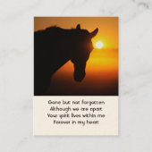 Memorial Foto Prayer Horse Silhouette Visitekaartje (Voorkant)