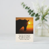 Memorial Foto Prayer Horse Silhouette Visitekaartje (Staand voorkant)