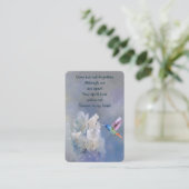 Memorial Foto Prayer Hummingbird White Flowers Bu Visitekaartje (Staand voorkant)