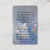 Memorial Foto Prayer Hummingbird White Flowers Visitekaartje (Voorkant)