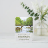 Memorial Foto Prayer Lake Ducks Birds Visitekaartje (Staand voorkant)