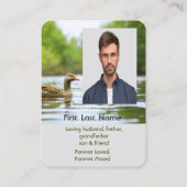 Memorial Foto Prayer Lake Ducks Birds Visitekaartje (Achterkant)