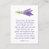 Memorial Foto Prayer Lavender Garden Flower Visitekaartje (Voorkant)