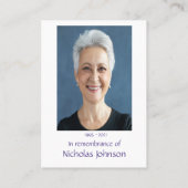 Memorial Foto Prayer Lavender Garden Flower Visitekaartje (Achterkant)