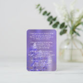Memorial Foto Prayer Lavender Hummingbird Garden Visitekaartje (Staand voorkant)