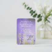 Memorial Foto Prayer Lavender Hummingbird Visitekaartje (Staand voorkant)