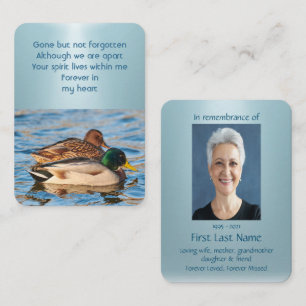 Memorial Foto Prayer Mallard Ducks Bird Visitekaartje