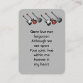 Memorial Foto Prayer Musician Guitar Music Visitekaartje (Voorkant)