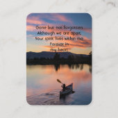 Memorial Foto Prayer Paddling Lake Sunset Water Visitekaartje (Voorkant)
