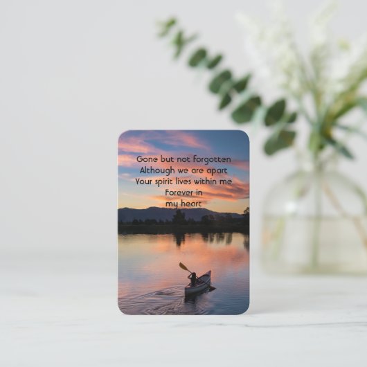 Memorial Foto Prayer Paddling Lake Sunset Water Visitekaartje (Staand voorkant)