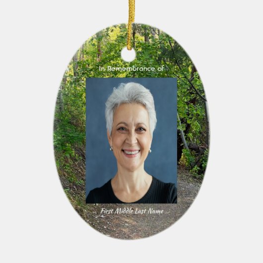 Memorial Foto Prayer Path Trail Forest Treils Keramisch Ornament (Voorkant)