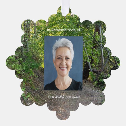 Memorial Foto Prayer Path Trail Forest Treils Ornament Kaart (Voorkant)