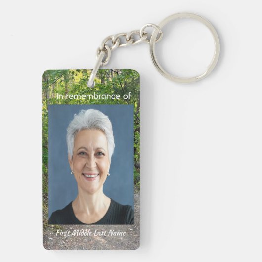 Memorial Foto Prayer Path Trail Forest Treils Sleutelhanger (achterkant)