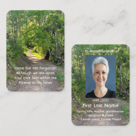 Memorial Foto Prayer Path Trail Forest Treils Visitekaartje