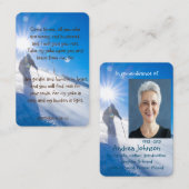 Memorial Foto Prayer Skiing Skier Ski Mountain Visitekaartje (Voorkant / Achterkant)