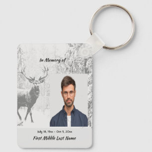 Memorial Foto Prayer Stag Deer Forest Winter Wild Sleutelhanger